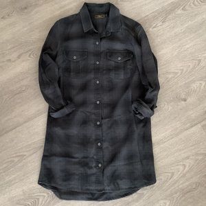 Obey Flannel Button Up Dress